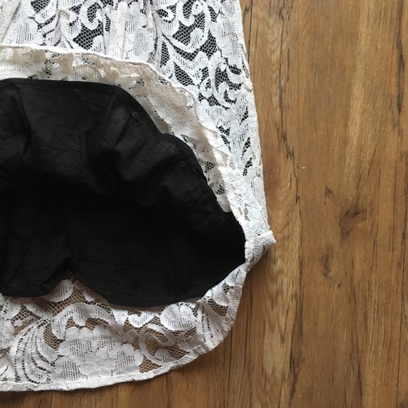 EUC MONTEAU White Lace Sleeveless Skater Mini Dress - Picture 6 of 9